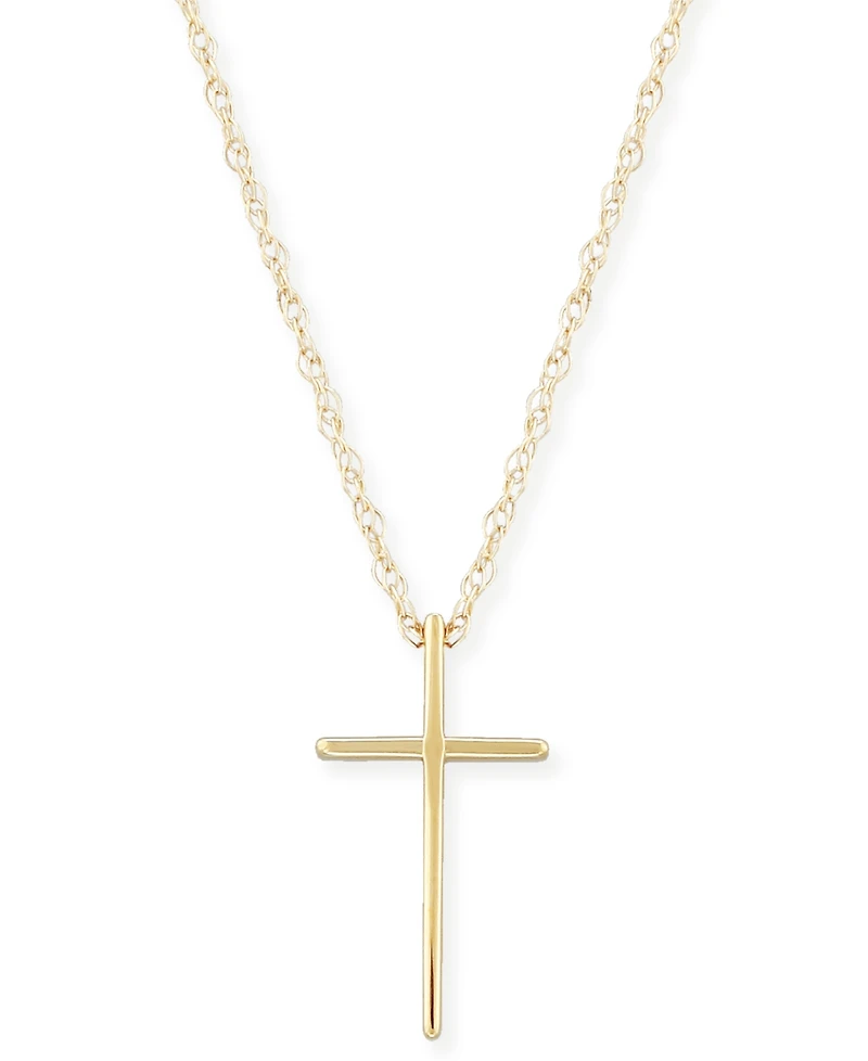 Solid Cross Necklace Set 14k Yellow, White or Rose Gold
