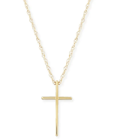Solid Cross Necklace Set 14k Yellow, White or Rose Gold