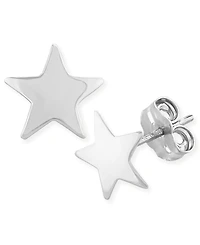 Flat Star Stud Earrings Set 14k White Or Yellow Gold