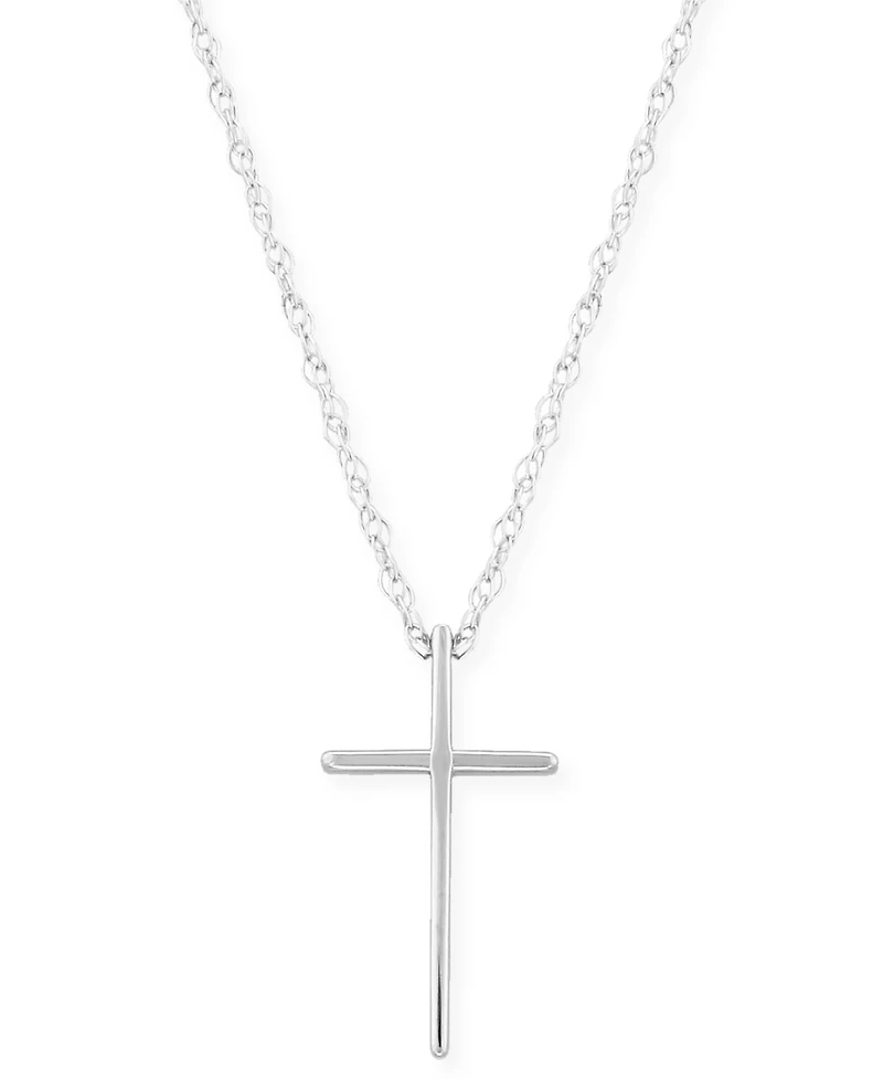 Solid Cross Necklace Set 14k Yellow, White or Rose Gold