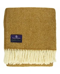 Prince of Scots Highland Tweed Herringbone Pure Wool Oversized Throw, 59" x 72"