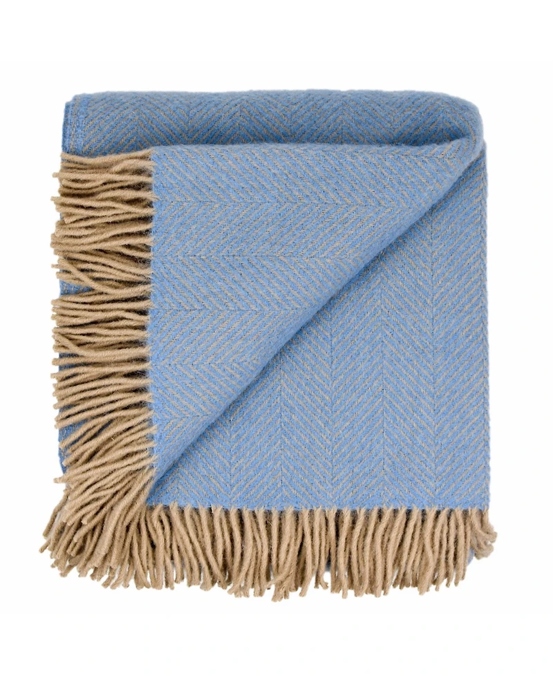 Prince of Scots Highland Tweed Herringbone Pure Wool Oversized Throw, 59" x 72"