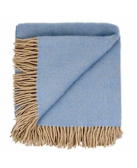 Prince of Scots Highland Tweed Herringbone Pure Wool Oversized Throw, 59" x 72"
