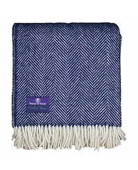 Prince of Scots Highland Tweed Herringbone Pure Wool Oversized Throw, 59" x 72"