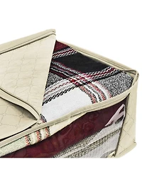 Sorbus 3 Pack Foldable Storage Bag Organizers - Great for Clothes, Blankets, Closets, Bedrooms, and More (Beige)