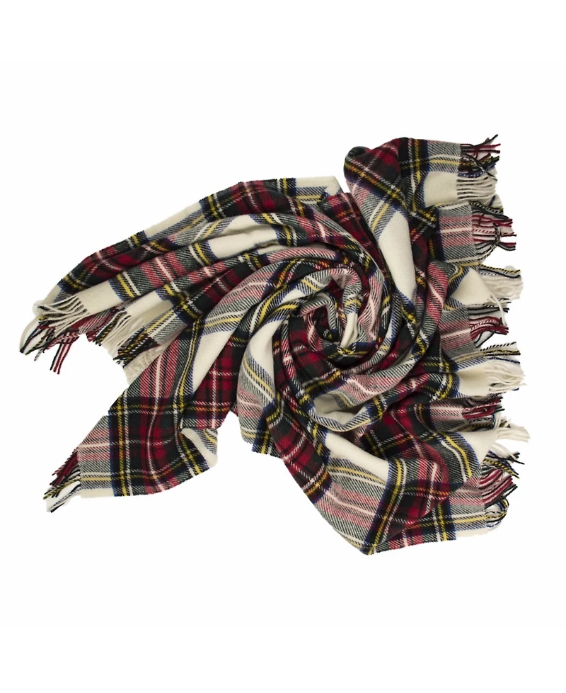 Prince of Scots Highland Tartan Tweed Pure 100% Wool Throw, 72" x 59"