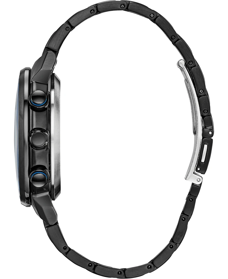 Citizen Eco-Drive Men's Satellite Wave Gps Black-Tone Stainless Steel Bracelet Watch 44mm