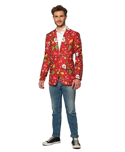 Suitmeister Men's Christmas Red Icons Light Up Blazer