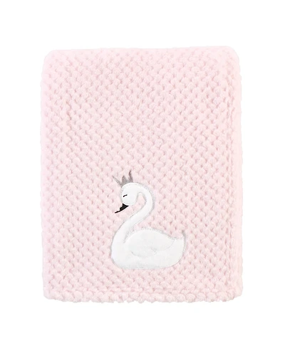 Hudson Baby Girls Plush Waffle Blanket