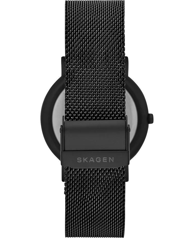 Skagen Men's Signatur Black Stainless Steel Mesh Bracelet Watch 40mm