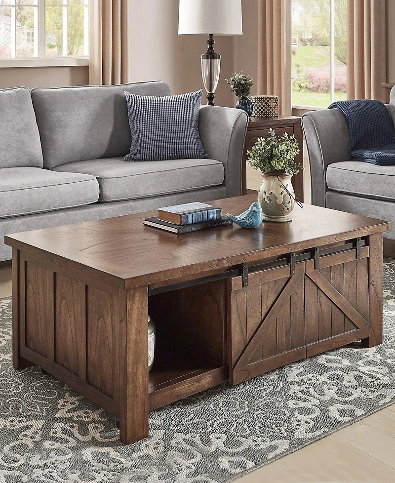 iNSPIRE Q Sheldon Barn Door Cocktail Table