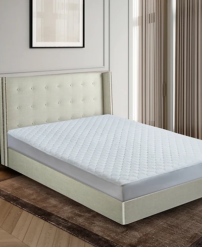 Blue Ridge Dual-Action 100% Cotton Damask Dot Mattress Pad, Queen