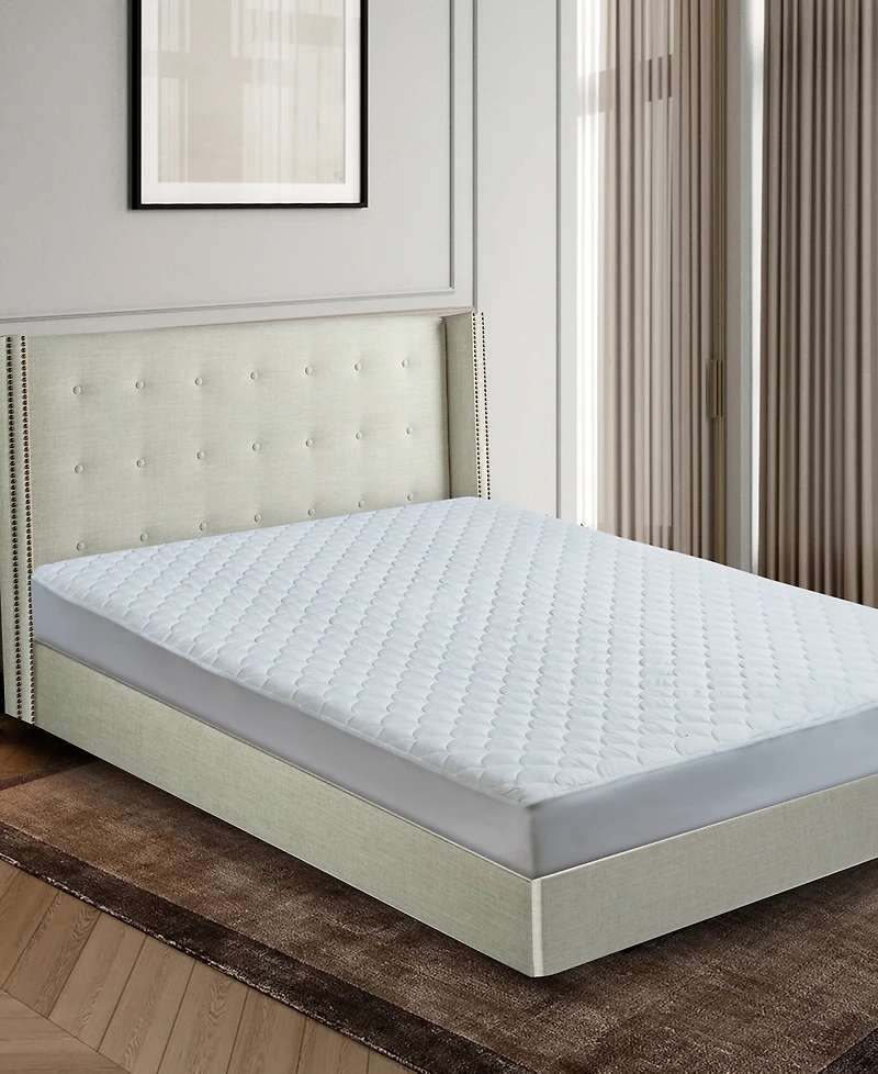 Blue Ridge Dual-Action 100% Cotton Damask Dot Mattress Pad, California King