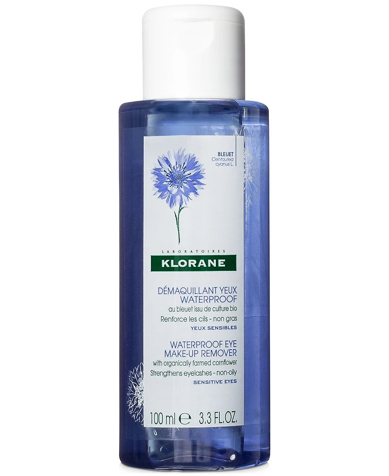 Klorane Waterproof Eye Make-Up Remover With Organically Farmed Cornflower, 3.3-oz.