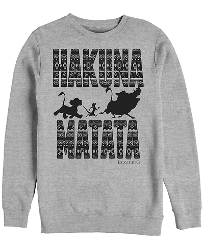 Disney Men's Lion King Hakuna Matata, Crewneck Fleece