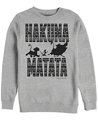 Disney Men's Lion King Hakuna Matata, Crewneck Fleece