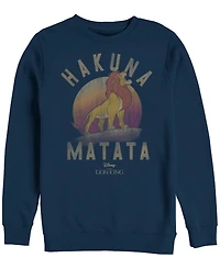 Disney Men's Lion King Simba Hakuna Matata, Crewneck Fleece