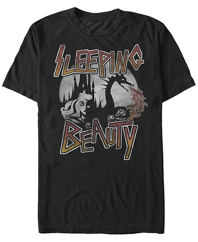 Disney Men's Sleeping Beauty Metal Dragon Fire, Short Sleeve T-Shirt