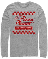 Disney Pixar Men's Toy Story Pizza Planet Checkered Logo, Long Sleeve T-Shirt