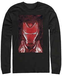 Marvel Men's Avengers Endgame Red Iron Man Poster, Long Sleeve T-shirt