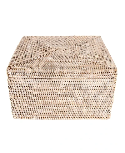 Artifacts Trading Company Artifacts Rattan Storage Box with Lid - Flat File Organizer