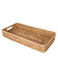 Artifacts Trading Company Rattan Rectangular Tray with Rounded Corners