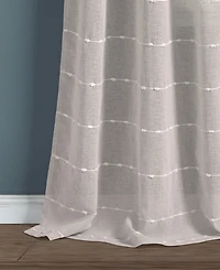 Lush Decor Farmhouse Textured Grommet Sheer Window Curtain Panels