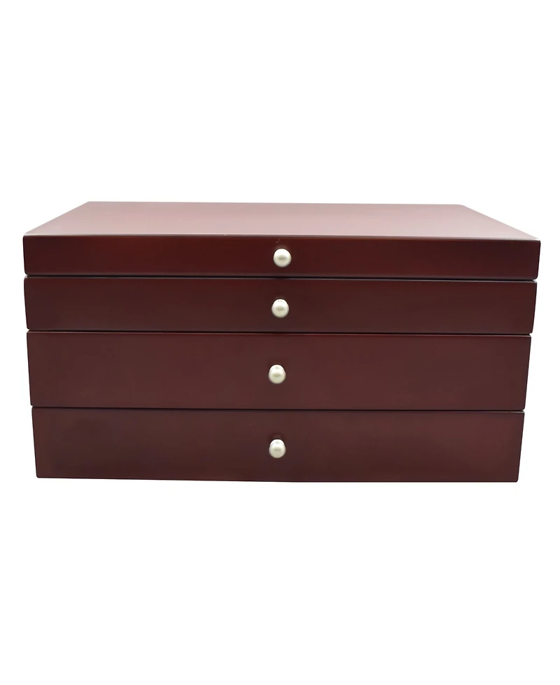 Pko Inc Elegant Walnut Finish Jewelry Box