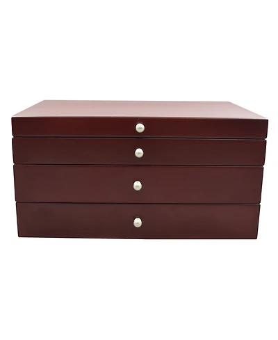 Pko Inc Elegant Walnut Finish Jewelry Box