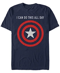 Marvel Men's Captain America I Can Do This All Day Target Shield Chest Logo, Short Sleeve T-Shirt