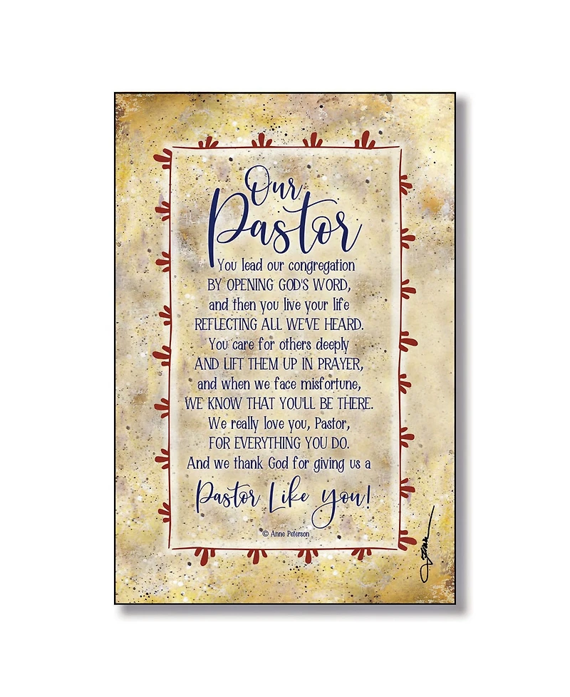 Dexsa Our Pastor Wood Plaque with Easel and Hanger, 6" x 9"