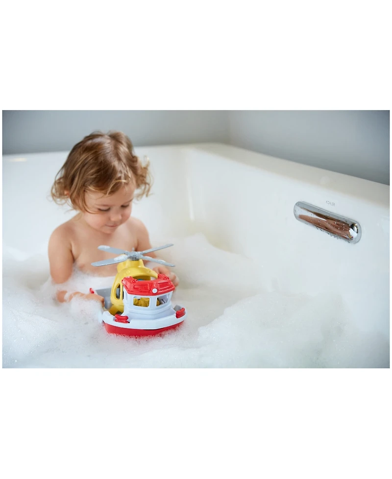 Green Toys Rescue Boat Helicopter