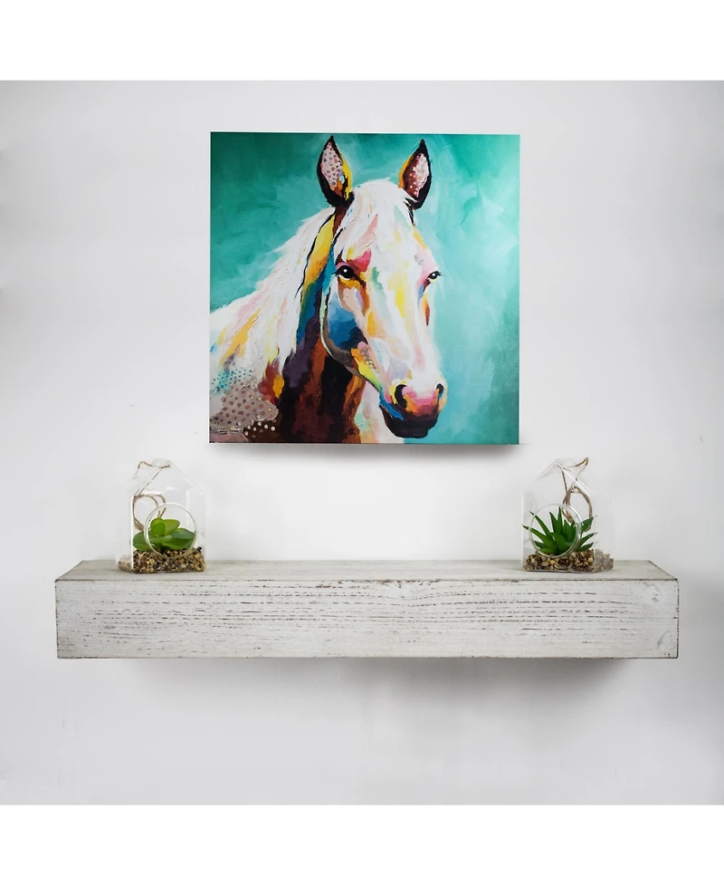 American Art Decor Wood Floating Wall Shelf