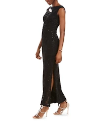 Connected Cutout Sequined Lace Gown
