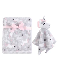 Hudson Baby Girls Plush Blanket with Security Blanket