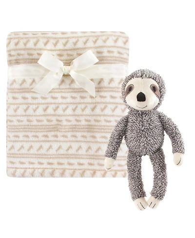 Hudson Baby Infant Boy Plush Blanket with Toy, Aztec Bear, One