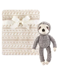Hudson Baby Infant Boy Plush Blanket with Toy, Aztec Bear, One