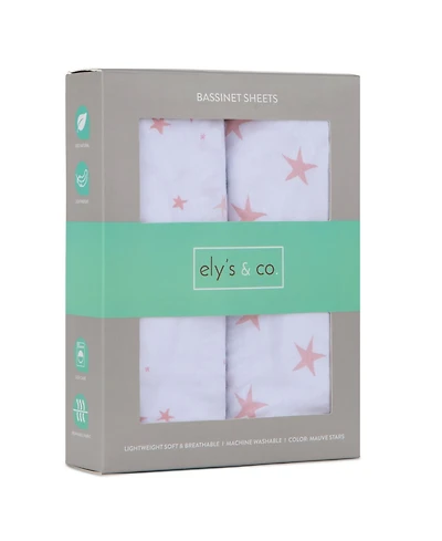 Ely's & Co. Baby Fitted Bassinet Sheet 100% Combed Jersey Cotton