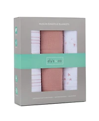 Ely's & Co. Cotton Muslin Swaddle Blanket 3 Pack