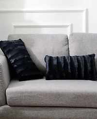 Cheer Collection Faux-Fur 2-Pack Decorative Pillows