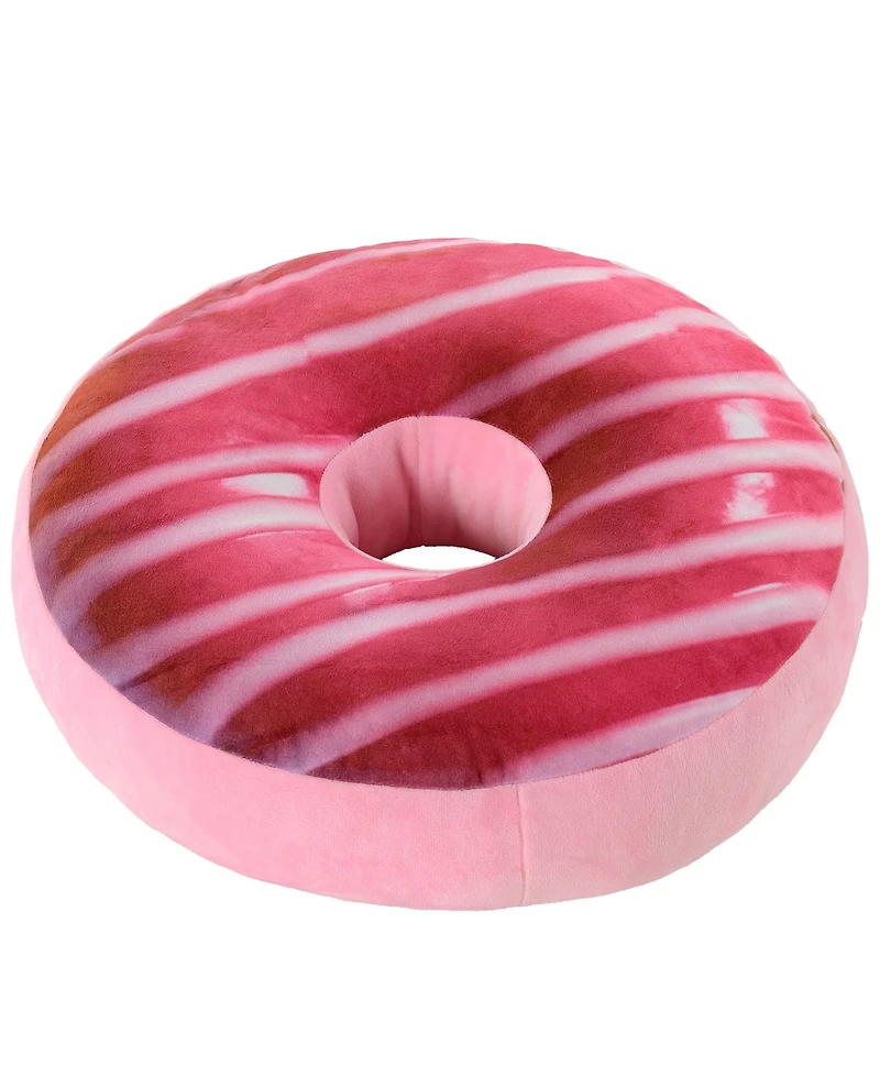 Cheer Collection Reversible Photoreal Donut Decorative Pillow, 16" Round