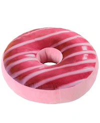 Cheer Collection Reversible Photoreal Donut Decorative Pillow, 16" Round