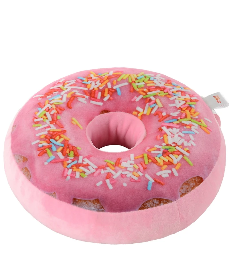 Cheer Collection Reversible Photoreal Donut Decorative Pillow, 16" Round