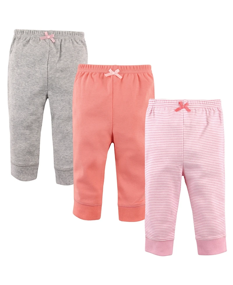 Luvable Friends Baby Girls Comfortable Cotton Pants