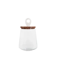 Bloomingville Small Clear Glass Jar with Mango Wood & Marble Lid