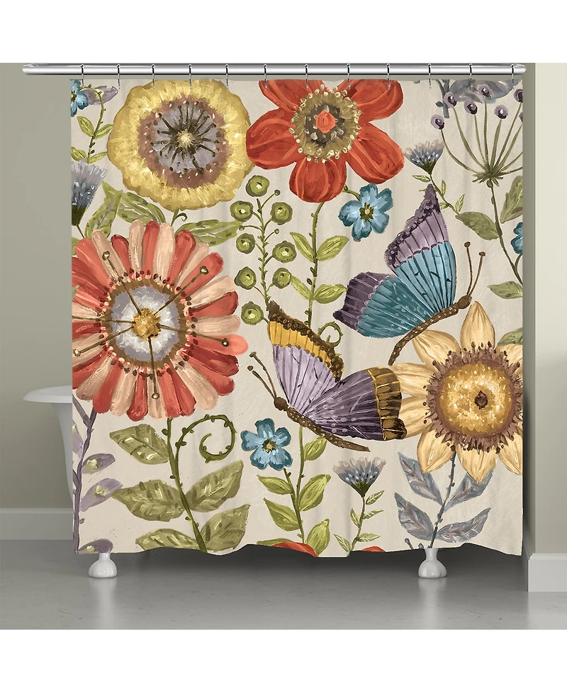 Laural Home Boho Butterfly Shower Curtain, 71" x 72"
