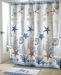 Avanti Antigua Starfish & Seashells Printed Shower Curtain, 72" x 72"
