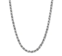 Rope Link 24" Chain Necklace in Sterling Silver