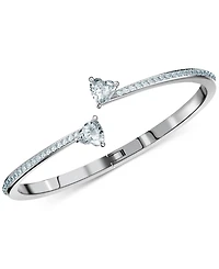 Swarovski Silver-Tone Crystal Heart Bangle Bracelet