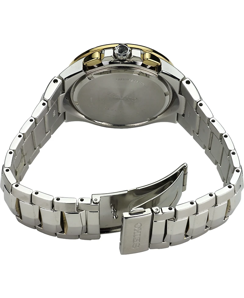 Seiko Men's Solar Chronograph Coutura Two-Tone Stainless Steel Bracelet Watch 44mm SSC376